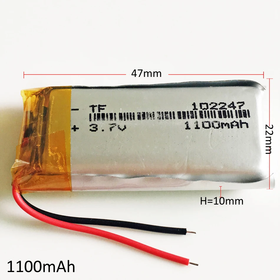 10 шт. 102247 3 7 В 1100 мАч литий полимерная LiPo аккумуляторная батарея Li cells для MP3 GPS PSP DVD