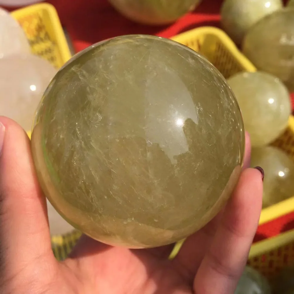 Прямая поставка натуральный цитрин кварцевый кристалл драгоценный камень сфера