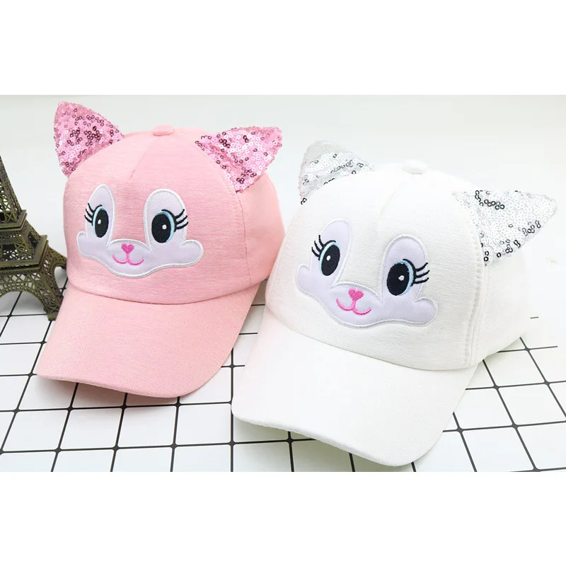 Черная симпатичная шляпа кошки для девочки унисекс ребенок Snapback повседневная