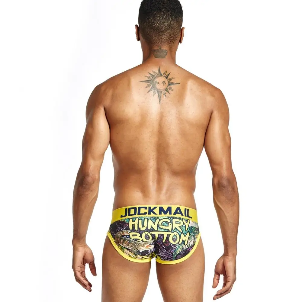 Бренд jockmail сексуальные мужские трусы брифы кальсоны слипы с принтом calcinha Cueca Gay