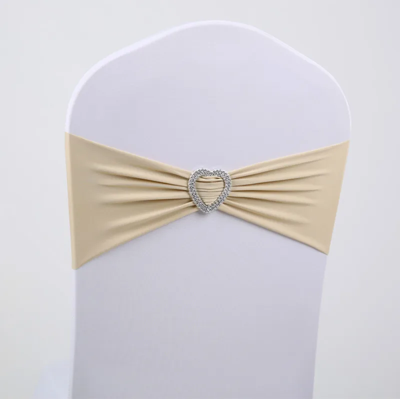 

20 stks/partij Stretch Bruiloft Stoel Cover Band Met Gesp Slider Sjerpen Bow Decoratie wedding chair decoration chair sashes