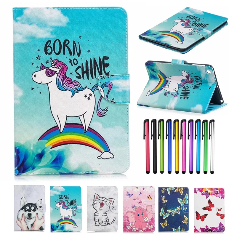 

Case For iPad Mini 1 2 3 Cartoon Unicorn Cat Puppy Smart Printed Cover Case For iPad Mini 2 Mini iPad Case Coque Funda