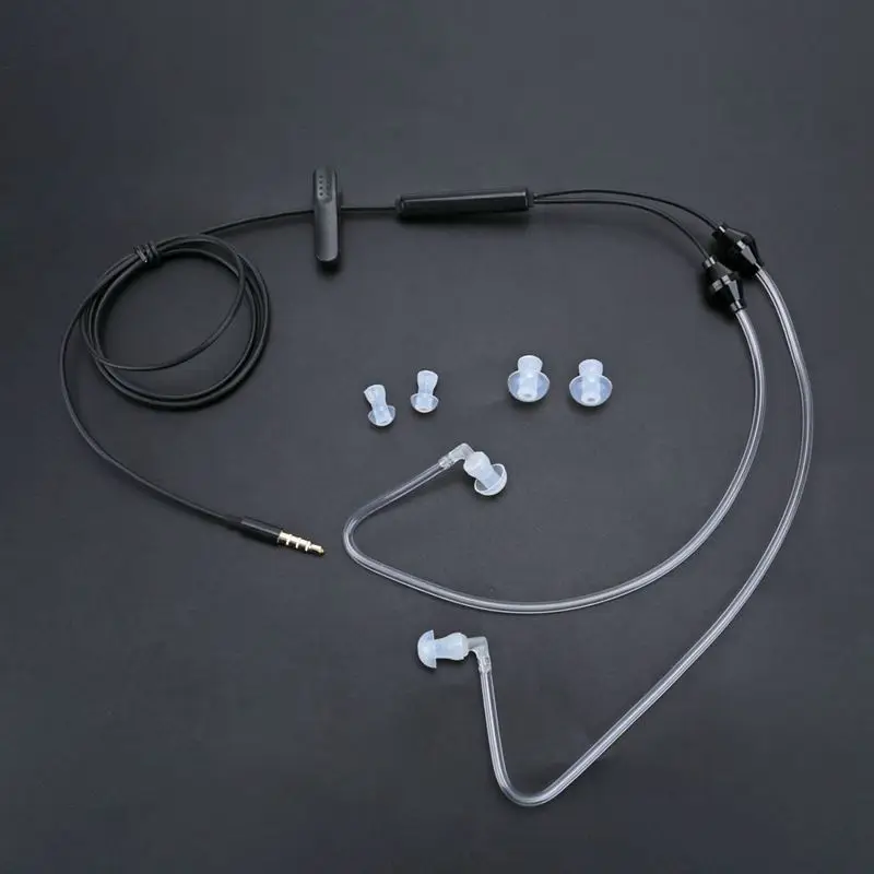 3 5mm plug air tube anti radiation earphone 2 air acoustic tube stereo headset for iphone for samsung free global shipping