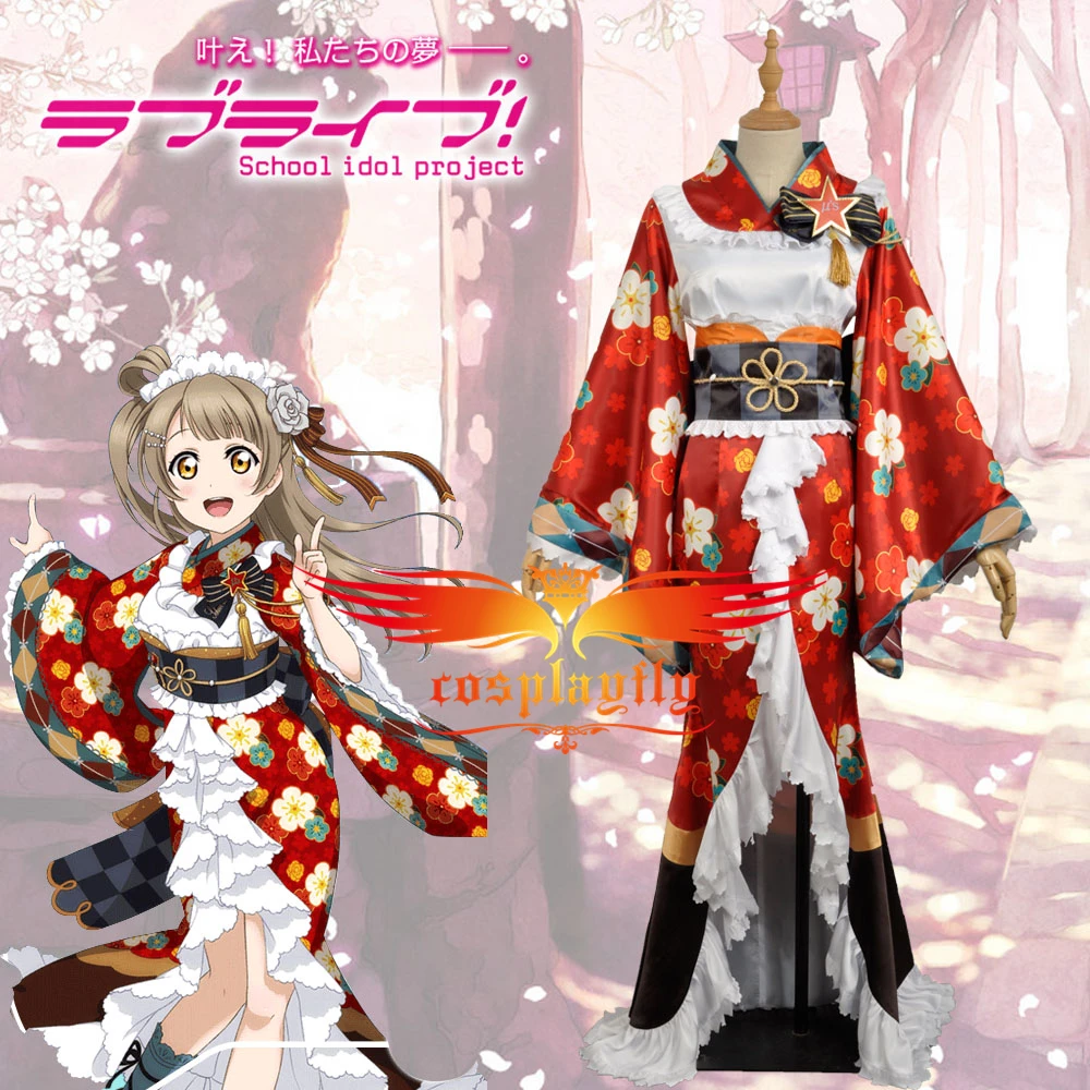 

Аниме Love Live! Костюм для косплея Кодори минами, кимоно Taisho для пробуждения, женское причудливое красное японское платье Hanfu для Хэллоуина