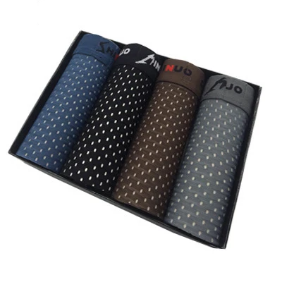 4pcs-D 4 шт./лот боксер Для мужчин белье Плюс Размеры Для мужчин s Нижнее белье Боксер летом Lce шелковые трусы Man Боксер Марка Для мужчин Boxershort трусики - Цвет: 4pcs-D