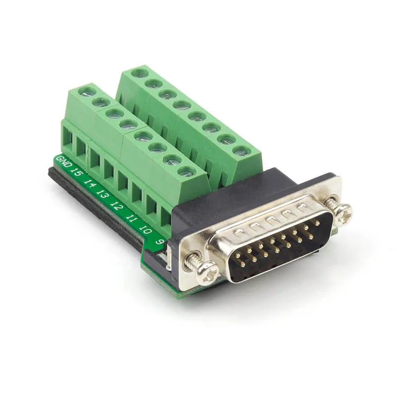D-SUB DB15 VGA Мужской и женский головы 2 ряда 15 контактный разъем распределительный терминал винт гайка Тип DIY разъем