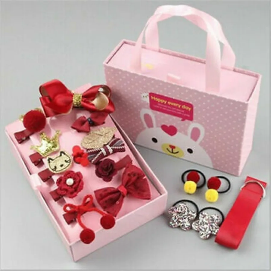 18Pcs/Set Lovely Princess Hairpin Baby Girl Hair Clip Bow Flower Barrette Box Accesories Gift | Детская одежда и обувь