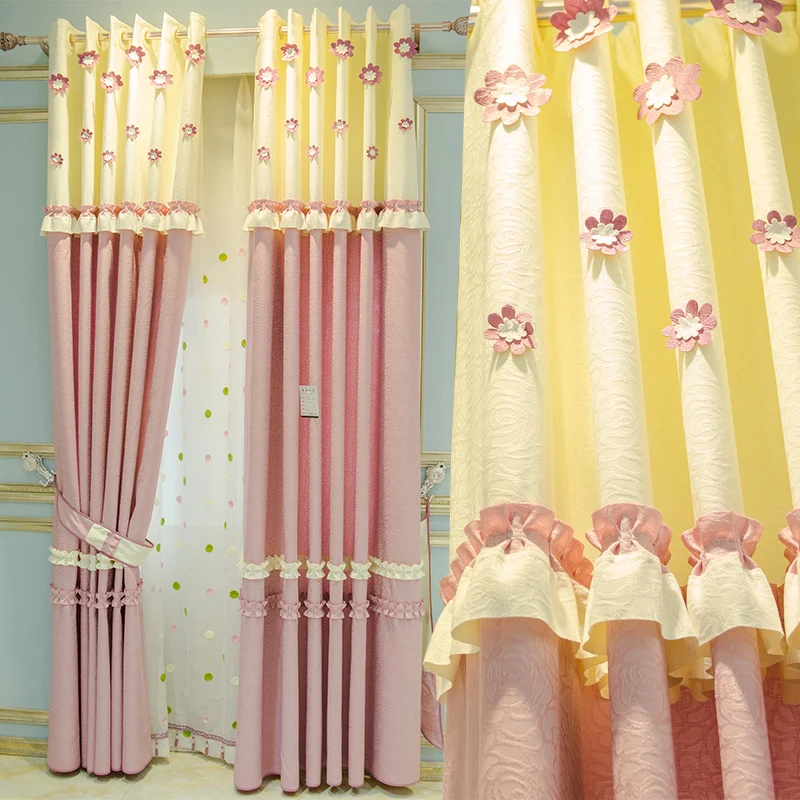 Шторы Бесплатная доставка! 2 шт./лот сладкая принцесса светлые пасторальные с