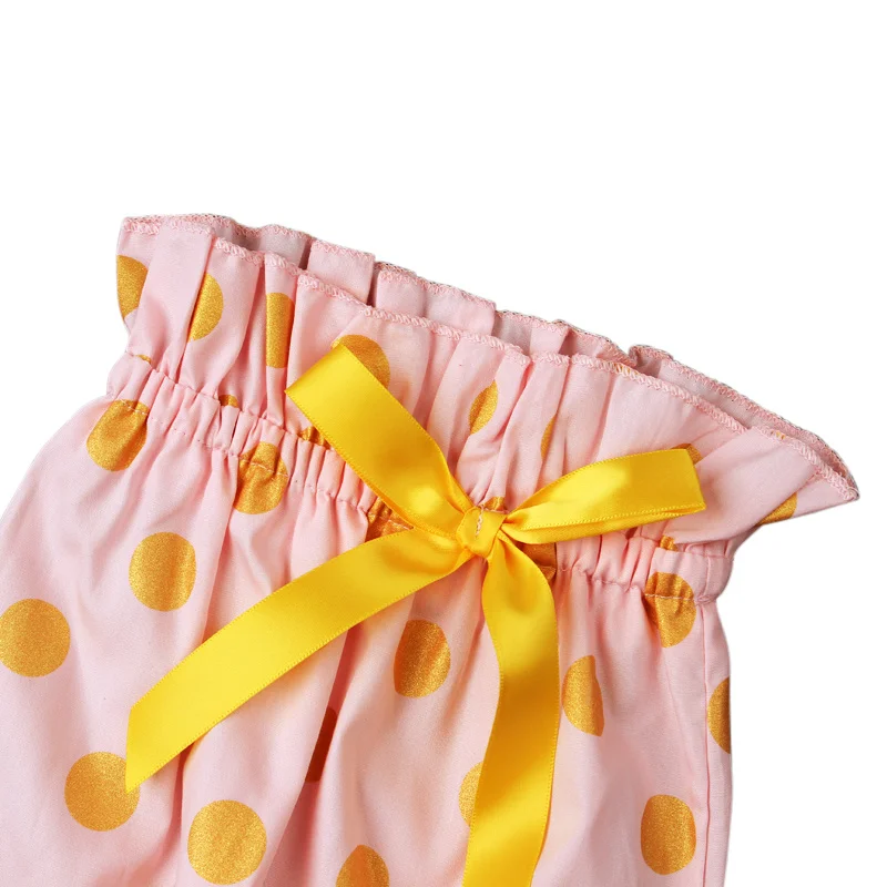 Одежда для маленьких девочек боди + штаны в горошек повязка на голову с бантом