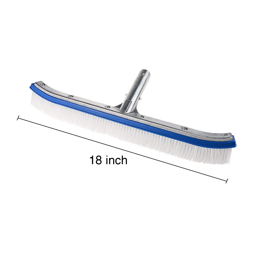 18 Inch Curved Swimming Pool Brush Cleaning Tools Spa Wall &amp Floor Nylon Bristles Cleaner Broom Accessories | Спорт и развлечения