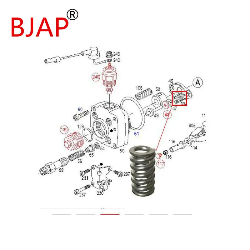 Пружина подходит для поршня инжекторного насоса/пружины элемента AD punp|Топливные