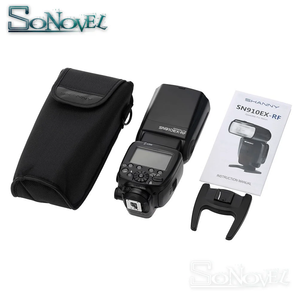 Shanny SN910EX-RF i-TTL HSS 1/8000s GN60 Master/Slave 2.4G Wireless Radio Flash Speedlite for Nikon D850 D810 D800 D750 D500 D5 |