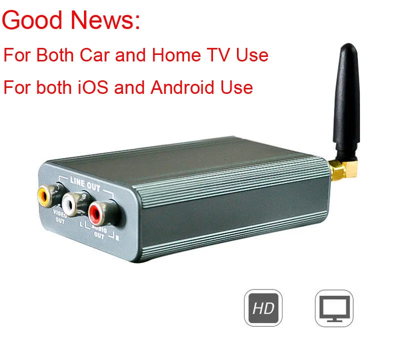 HDMI AV Car Wireless WIFI Mirror link Box Display Dongle For iOS Android Phone Audio Video Miracast Screen Mirroring to Car TV