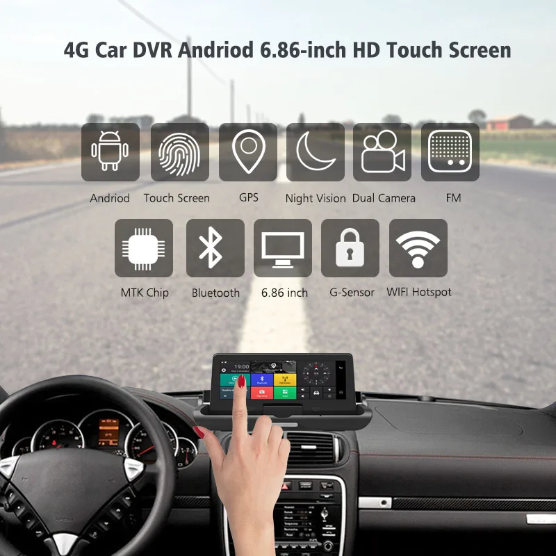 ANSTAR 8 дюймов видеорегистратор 4G ADAS Анти радар Автомобильный видеорегистратор Автомобильная камера gps навигация видео регистратор зеркало видеорегистратор Русская версия