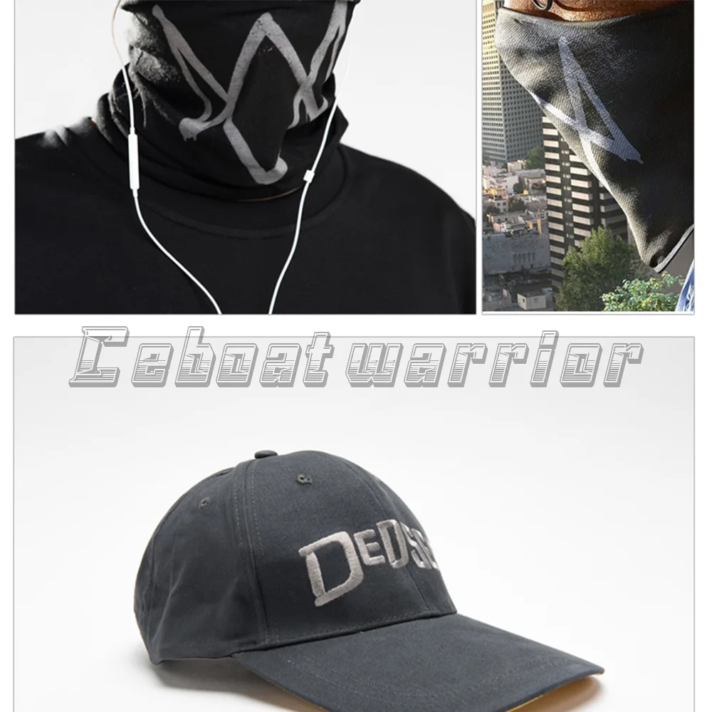 Игра Watch Dogs 2 Косплей Маркус Холлоуэй черный цвет шапка и маска аксессуары |