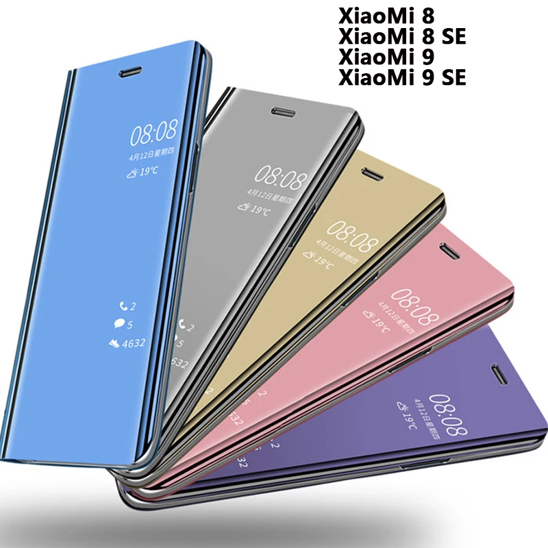 Флип-чехол для смартфона с зеркальным покрытием чехол XiaoMi 8 9 Se Mi 8Se 9Se кожаные