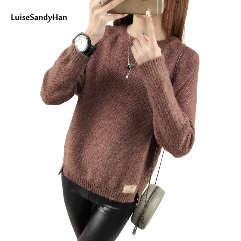 Женский свитер пуловер большого размера в Корейском стиле на осень и зиму 2019 |