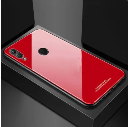 Красный Стеклянный чехол для Xiao mi 9 mi 9 SE mi 8 mi 8 Lite Play F1 силиконовая рамка+ стеклянная крышка на Xio mi Red mi Note 7 Fundas Red mi GO Coque - Цвет: Красный