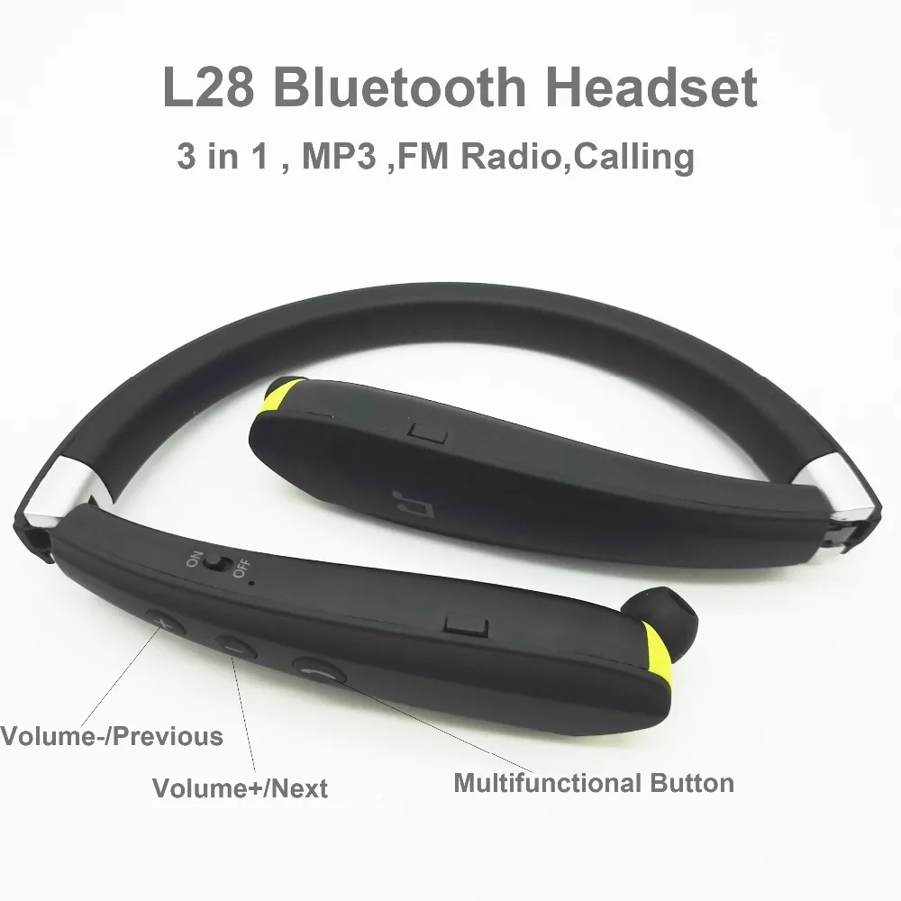 Lightweight Folding Small Earphone 3 in 1 Retractable Bluetooth Earbuds with MP3 player FM Radio Calling for Iphone Sport | Электроника