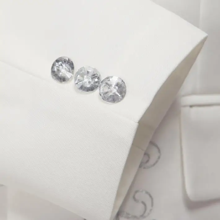 Мужской костюм с вышивкой белый приталенный китайский туника воротником стойкой