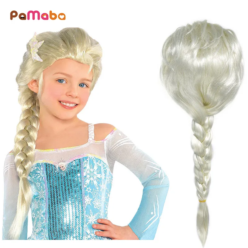 

PaMaBa Girl Halloween Princess Belle Wig Kid Toddler Elsa Anna Dress up Cosplay Accessories Set Children Birthday Party Supplies