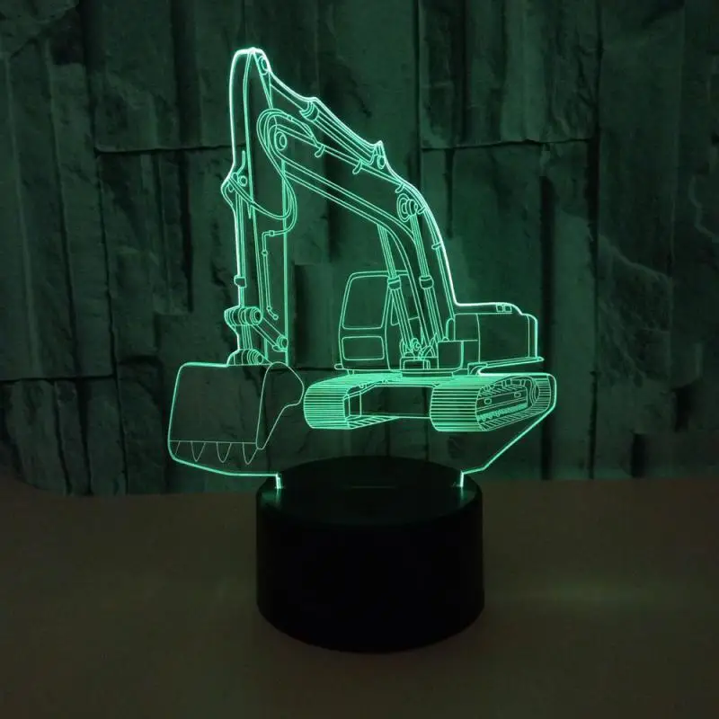 Креативная 3d визуальная Светодиодная лампа для экскаватора декоративная