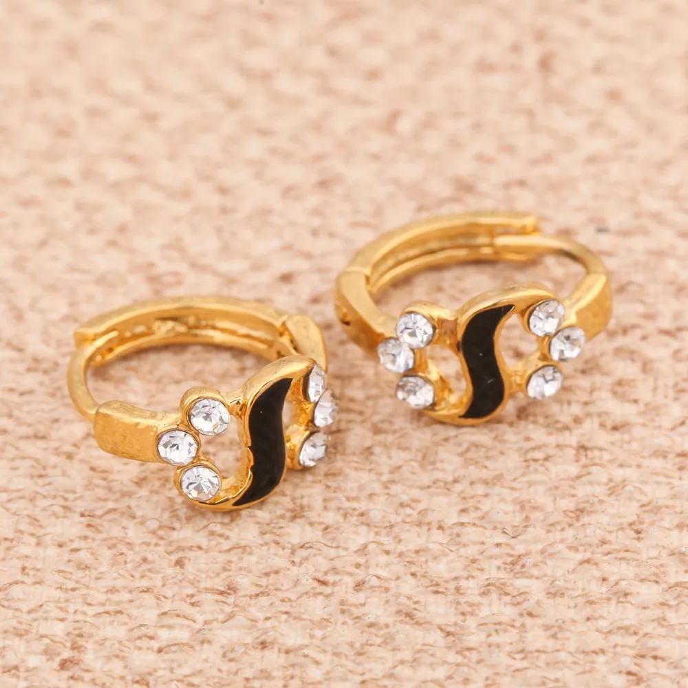 Новые модные женские золотые серьги с камнем Круглые Эмалированные ювелирные