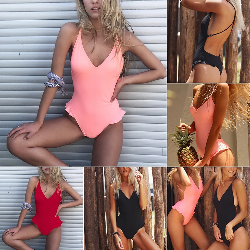 Misswim v образный вырез сексуальное боди Цельный с высоким вырезом бикини 2019 Новый