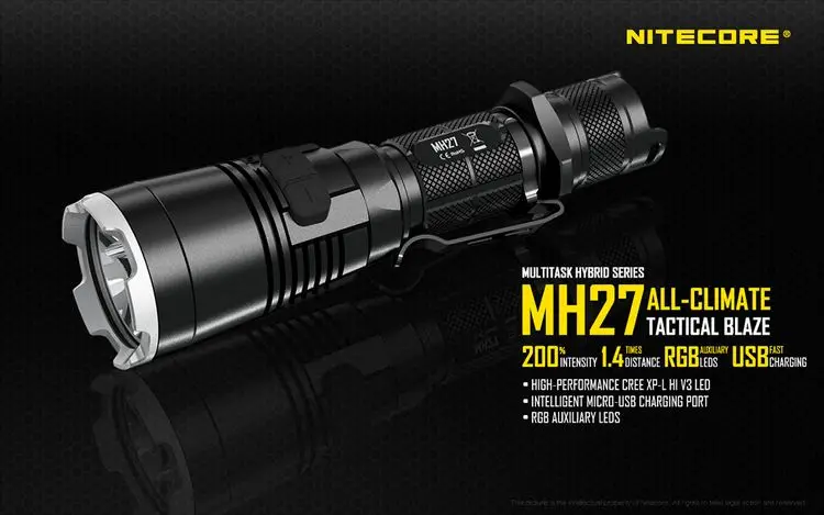 NITECORE MH27 MH17UV Охотничий комплект 1000LM 4xleds хайлайтер Шестерни Охотничий Тактический военный поисковый фонарь фонарик BoxSets чехол