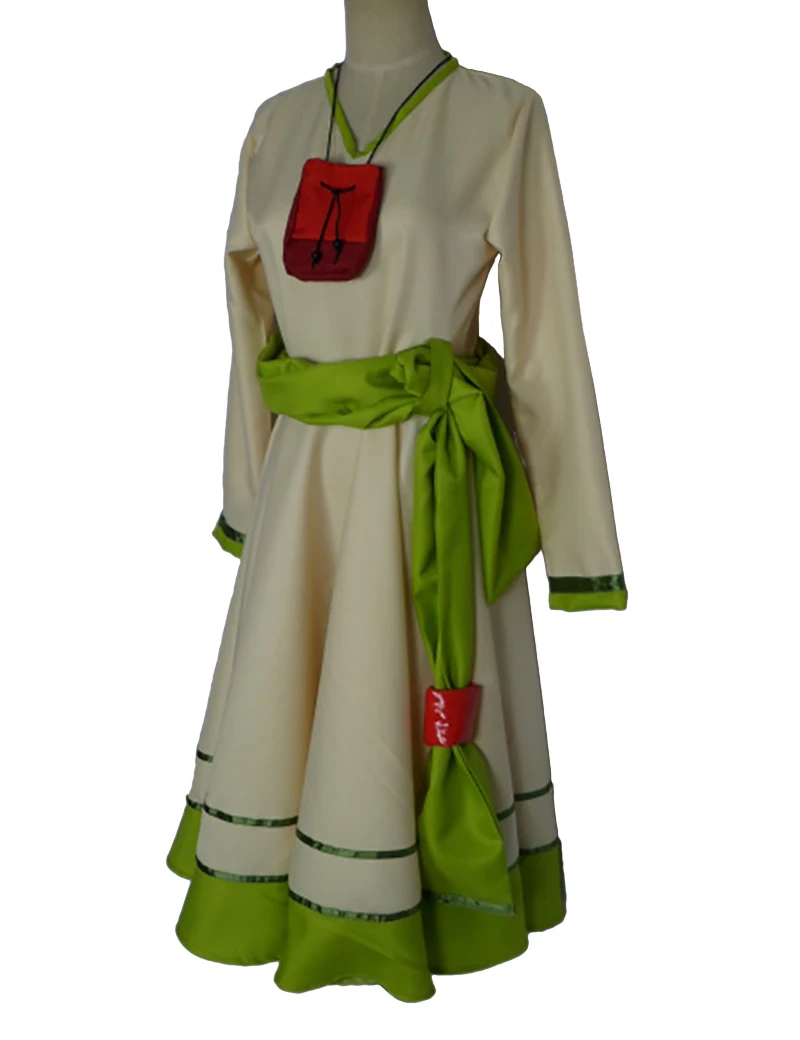 Женское платье с рисунком специй и волка женское + пояс маленькая сумка|costume