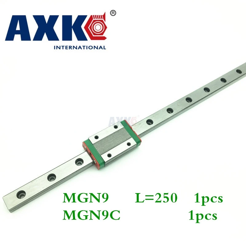 

2023 Hot Sale Cnc Router Parts Linear Rail Axk 1pc 9mm Width Linear Guide Rail 250mm Mgn9 + Mgn Mgn9c Blocks Carriage For Cnc