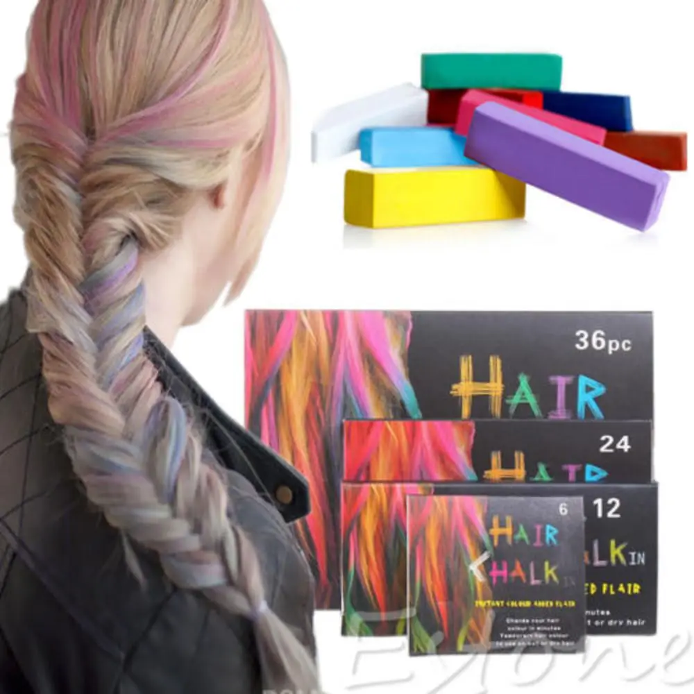 6/12/24/36 Color Fast Temporary Non-Toxic Short Hair Chalk Dye Soft Pastel Salon HOT  Канцтовары для офиса и