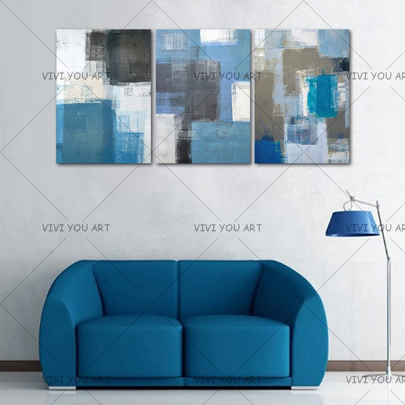 Отель дома гостиной Картина маслом Классическая Синяя абстрактная личность
