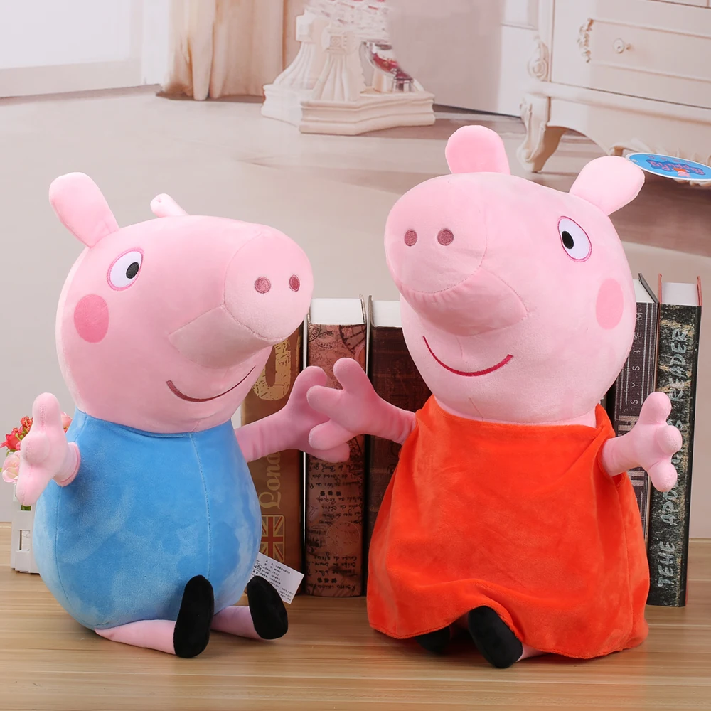 46 см/18 ''большой размер Peppa Pig Семья Друзья Плюшевые игрушки Ранние развивающие игрушки для детей девочек мальчиков подарки на день рождения и Рождество