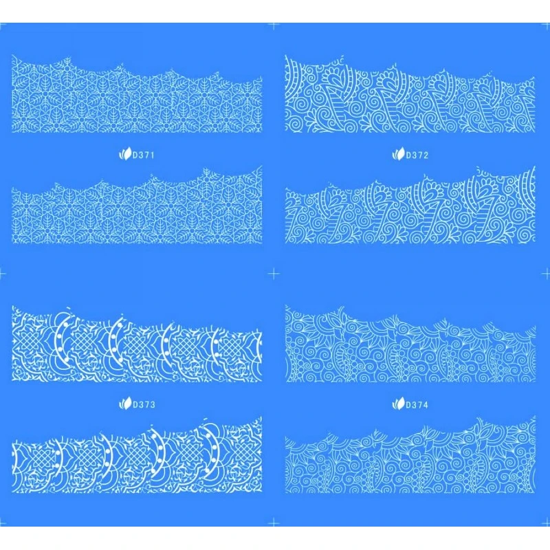 4 упаковки/лот полное покрытие белый французский улыбка кружева татуировки