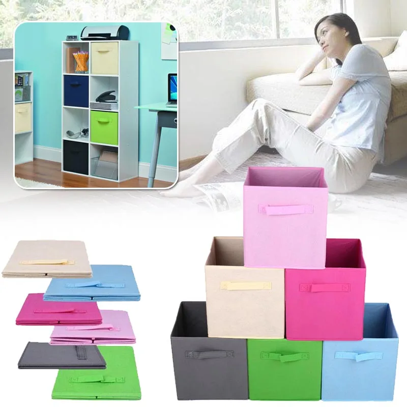 Складная коробка для хранения дома Спальня Шкаф Одежда Органайзер канцелярских