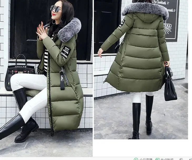 2017 зимние Для женщин зимнее хлопковое пальто меховой капюшон воротник