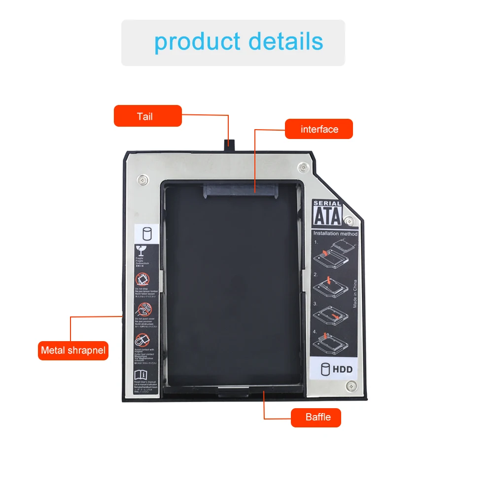 Для lenovo ThinkPad T510 T520 T530 T420 T430 Optibay алюминиевый 2nd HDD Caddy 12.7mD DVD HDD чехол Enclosurem SATA 3,0 адаптер C