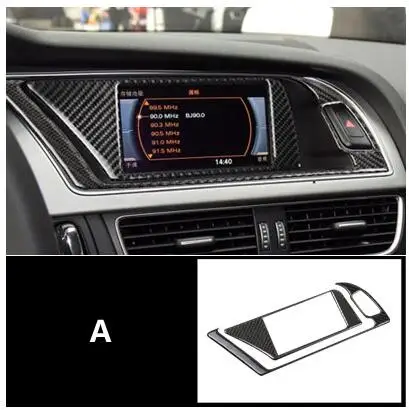 SRXTZM для Audi A4 A5 B8 ремонт автомобиля из углеродного волокна консоль управления CD рамка Крышка отделка интерьера кондиционер рама ручки LHD - Название цвета: A