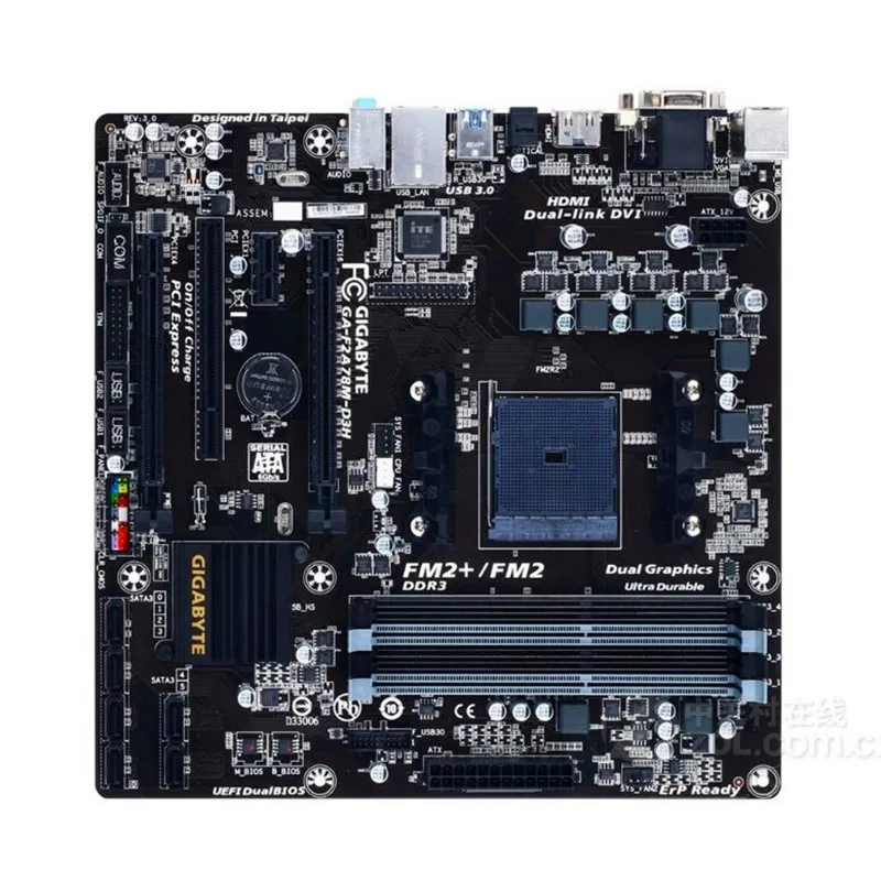 Для Gigabyte F2A78M-D3H материнская плата FM2/FM2 + DDR3 A78 для настольного компьютера |