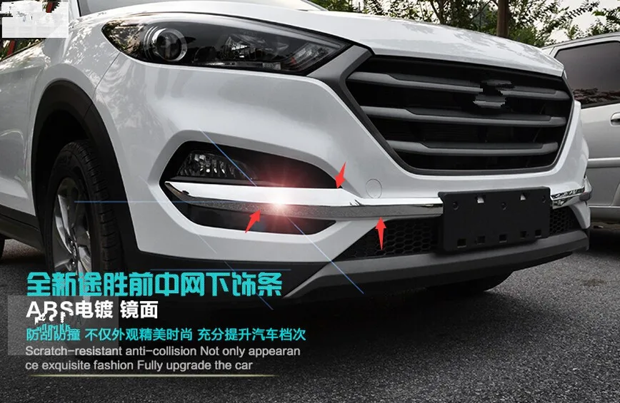 Для Hyundai Tucson 2016 2017 ABS внешний передний противотуманный Боковой бампер защитная