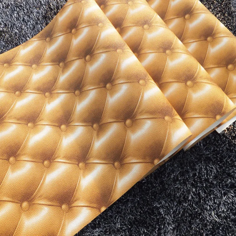 

Europe Style 3D Soft Bag Imitation Leather Wallpaper Roll for Wall Living Room Bedroom TV Background Decor PVC Vinyl Wall Paper