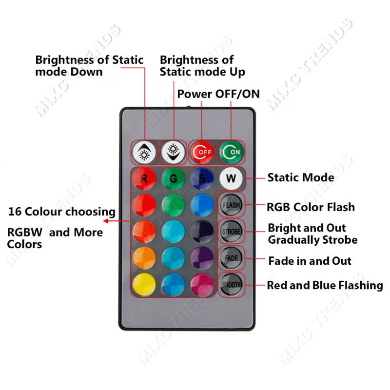Mixc тенденции 2 шт. H11 rgb Светодиодный лампочки Беспроводной удаленного 5050SMD 27