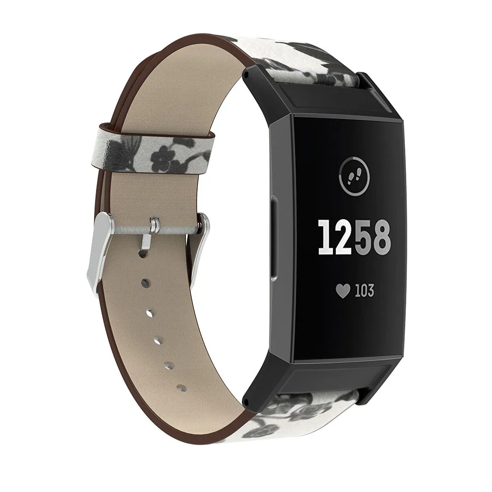 Замена printingfor Fitbit Charge 3 полосы Кожа бретели для нижнего белья Группа Сменные Смарт-часы для фитнеса группа с Нержавеющая оправа