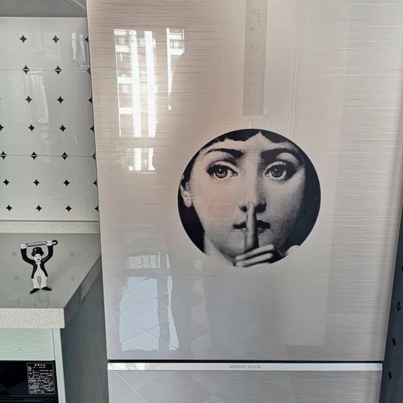 Прозрачные декоративные наклейки на стену Fornasetti, качественные отделенные круглые обои для декора ванной комнаты, 10 шт