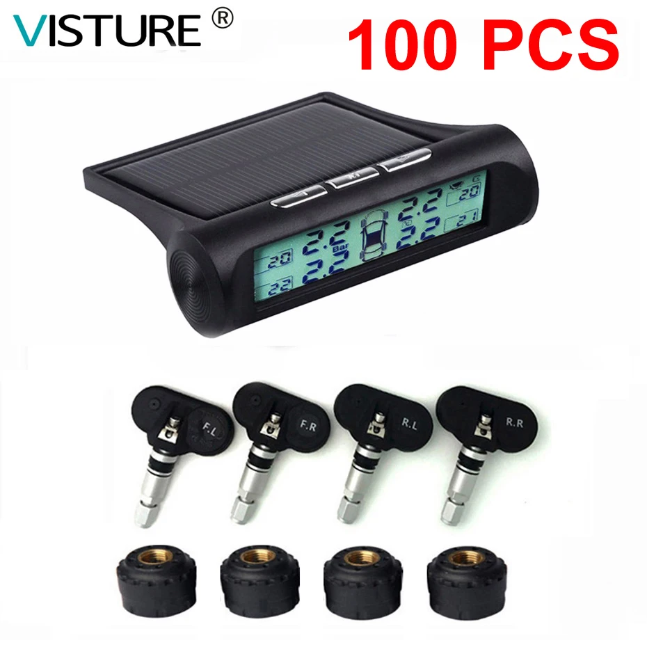 100 шт. в упаковке солнечная система TPMS Visture D01W/D01NTire контроля давления дисплей