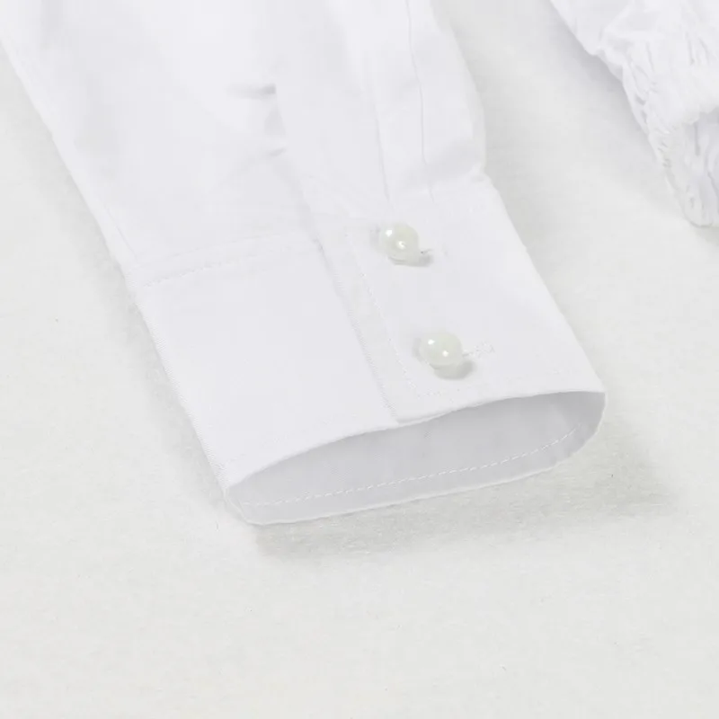 Женская блузка CHICEVER белая Повседневная Блузка с длинным рукавом и кнопками |