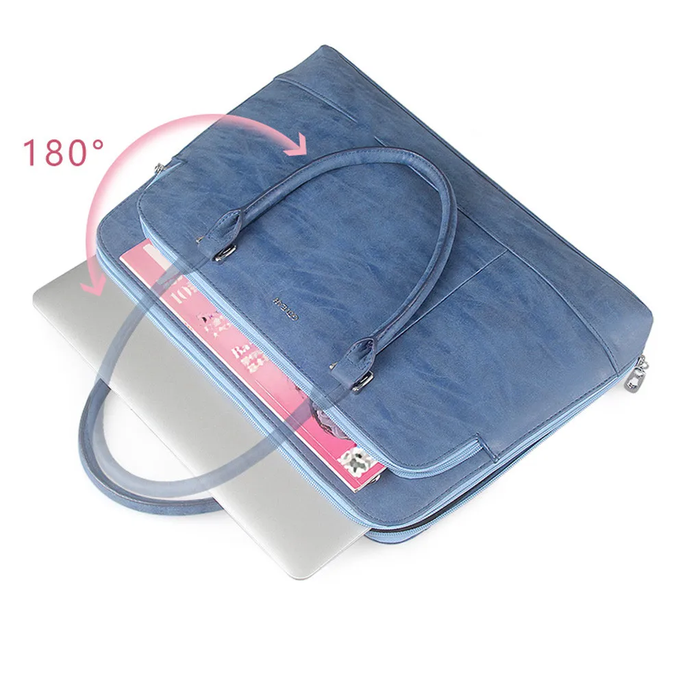 Матовый кожаный портфель для ноутбука 11 дюймов деловой из органической кожи