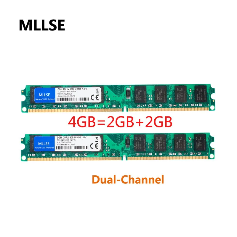 MLLSE Новый Запечатанный DIMM DDR2 800 МГц 4 Гб (2 ГБ x 2 штуки) фотопамять для настольной ОЗУ