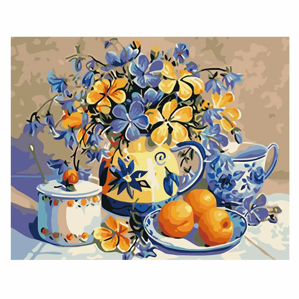 Бескаркасная Pansy DIY Цифровая масляная краска ing по номерам холст художественное